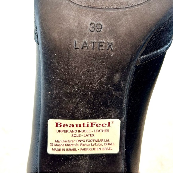 Beautifeel Black Leather Rosalina Pleated Pumps Heels, size 39 8 8.5 - Picture 9 of 12